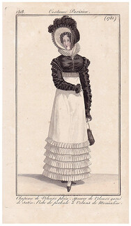 Le Journal des Dames et des Modes 1818 Costume Parisien N°1781