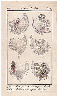 Le Journal des Dames et des Modes 1818 Costume Parisien N°1740 Hats