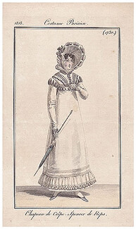 Le Journal des Dames et des Modes 1818 Costume Parisien N°1730