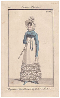Le Journal des Dames et des Modes 1818 Costume Parisien N°1726