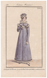 Le Journal des Dames et des Modes 1818 Costume Parisien N°1721