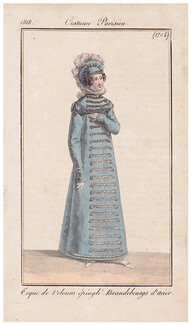 Le Journal des Dames et des Modes 1818 Costume Parisien N°1704
