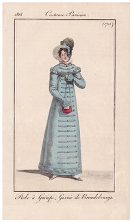 Le Journal des Dames et des Modes 1818 Costume Parisien N°1701