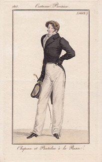 Le Journal des Dames et des Modes 1817 Costume Parisien N°1668 Man