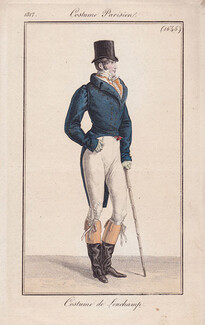 Le Journal des Dames et des Modes 1817 Costume Parisien N°1645 Man