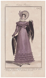 Le Journal des Dames et des Modes 1818 Costume Parisien N°1765
