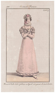 Le Journal des Dames et des Modes 1818 Costume Parisien N°1763