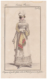 Le Journal des Dames et des Modes 1818 Costume Parisien N°1753
