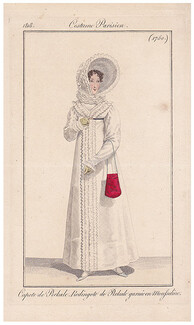 Le Journal des Dames et des Modes 1818 Costume Parisien N°1750