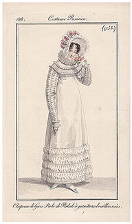 Le Journal des Dames et des Modes 1818 Costume Parisien N°1748