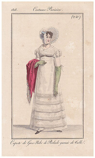 Le Journal des Dames et des Modes 1818 Costume Parisien N°1747