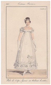 Le Journal des Dames et des Modes 1817 Costume Parisien N°1631 Horace Vernet