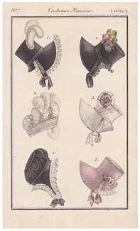 Le Journal des Dames et des Modes 1817 Costume Parisien N°1620 Hats