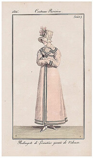 Le Journal des Dames et des Modes 1816 Costume Parisien N°1551 Horace Vernet