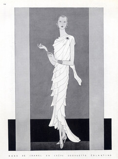Chanel 1929 Evening Gown, Jewels Art Deco, Fashion Illustration