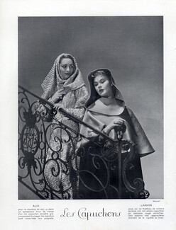 Alix, Jeanne Lanvin 1935 The Hoods, Evening Coats, Fashion Photography Meerson