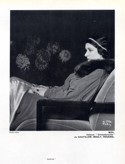 Weil 1933 Evening Coat, Collar Zibeline Russe, Fashion Photography d'Ora