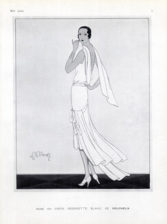 Molyneux 1929 Evening Gown, Fashion Illustration Pollard