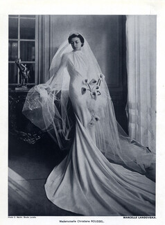 Marcelle Landovska 1940 Wedding Dress, Christiane Roussel, Fashion Photography C. Martin