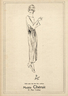 Chéruit 1919 Dress, Fashion Illustration