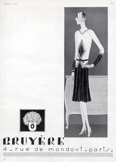 Bruyère 1929 Dress, Fashion Illustration, Art Deco Style