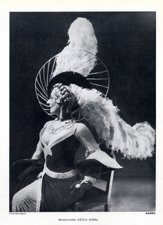 Madame Agnès 1933 Theatre Costume Hat, Cecile Sorel
