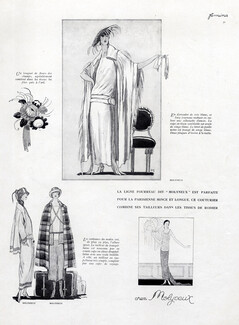 Molyneux & Beer (Verso) 1922 Evening Gown, Fashion Illustration L'Hom