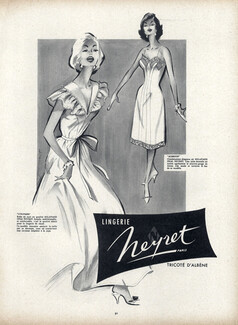 Neyret (Lingerie) 1958 Model Night Dress Colombe, Alerion