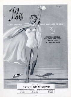 J. Langlais 1949 Ibis Laine de Megève, Bathing Beauty, Swimwear