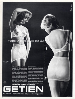 1949 Lingerie Model, Wearing a Girdle and Strapless Bra 14 X 11