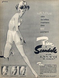 Scandale (Lingerie) 1964 Model Rien, Panty Girdle, Stockings, Pierre Couronne