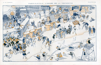 Pierre Lissac 1921 Paris-sur-Mer, Swimmer, Comic Strip