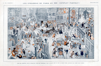 Pierre Lissac 1919 Paris La Crise des logements, des Transports, du Chauffage... Comic Strip