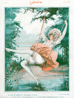 Maurice Pépin 1926 Attractive Girl, Swing