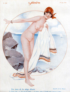 Suzanne Meunier 1926 Bathing Beauty, Nude