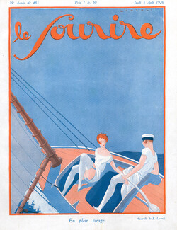 Fabius (Alberto Fabio) Lorenzi 1926 Sailboat, Woman Sailor