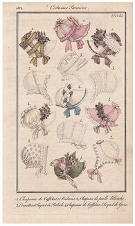 Le Journal des Dames et des Modes 1812 Costume Parisien N°1224 Hats