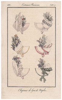 Le Journal des Dames et des Modes 1813 Costume Parisien N°1310 Hats