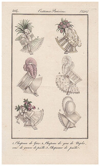 Le Journal des Dames et des Modes 1814 Costume Parisien N°1421 Hats