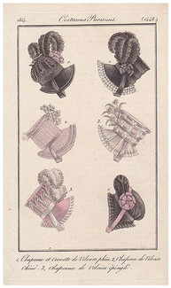 Le Journal des Dames et des Modes 1814 Costume Parisien N°1448 Hats