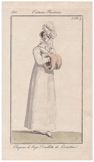 Le Journal des Dames et des Modes 1816 Costume Parisien N°1537 Horace Vernet