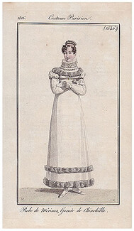 Le Journal des Dames et des Modes 1816 Costume Parisien N°1546 Horace Vernet