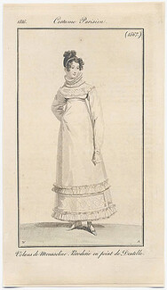 Le Journal des Dames et des Modes 1816 Costume Parisien N°1567 Horace Vernet