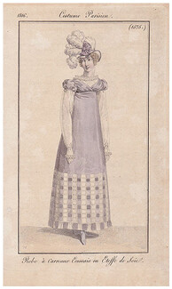 Le Journal des Dames et des Modes 1816 Costume Parisien N°1575 Horace Vernet