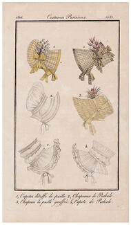 Le Journal des Dames et des Modes 1816 Costume Parisien N°1581 Hats