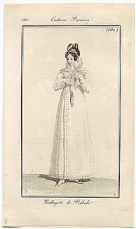 Le Journal des Dames et des Modes 1816 Costume Parisien N°1582 Horace Vernet