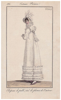 Le Journal des Dames et des Modes 1816 Costume Parisien N°1594 Horace Vernet