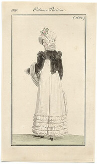 Le Journal des Dames et des Modes 1816 Costume Parisien N°1602 Horace Vernet