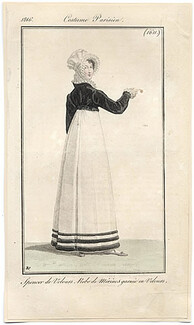 Le Journal des Dames et des Modes 1816 Costume Parisien N°1611 Horace Vernet