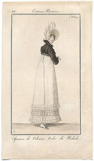 Le Journal des Dames et des Modes 1817 Costume Parisien N°1639 Horace Vernet